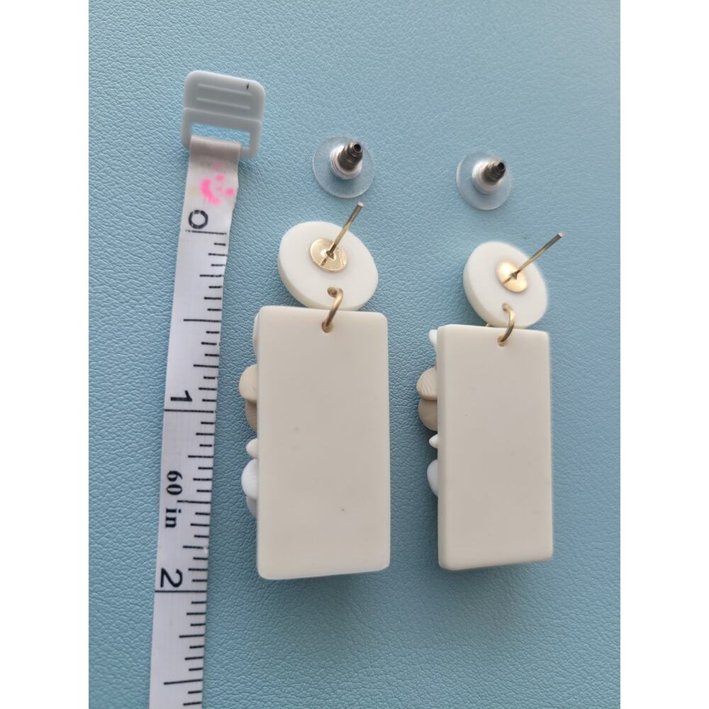 Handmade Mexican Terra Cotta Barro‎ Inspired Dangle Post Earrings Light Weight - Picture 2 of 4